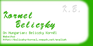 kornel beliczky business card