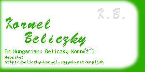 kornel beliczky business card